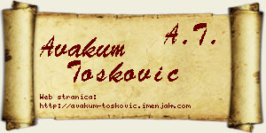 Avakum Tošković vizit kartica
